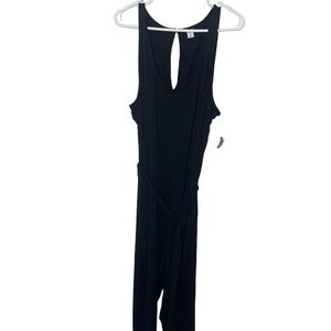 Old Navy Sleeveless Knit Belted Jumpsuit/ Jumper Sz XXL Black